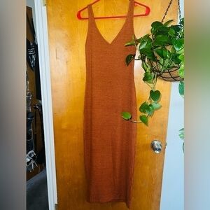 Terra-cotta Ribbed Dress​​​​​​​​​​​